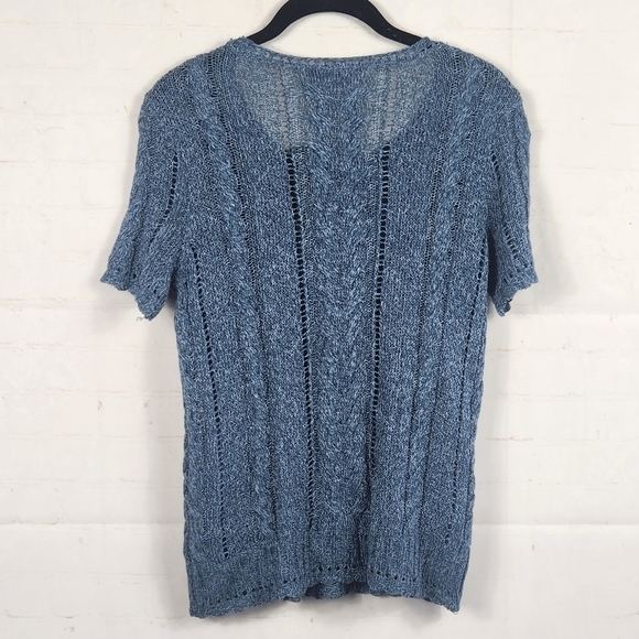 Lauren Ralph Lauren Preppy Breathable Summer Cable Knit Sweater Indigo Marl M - Picture 4 of 12